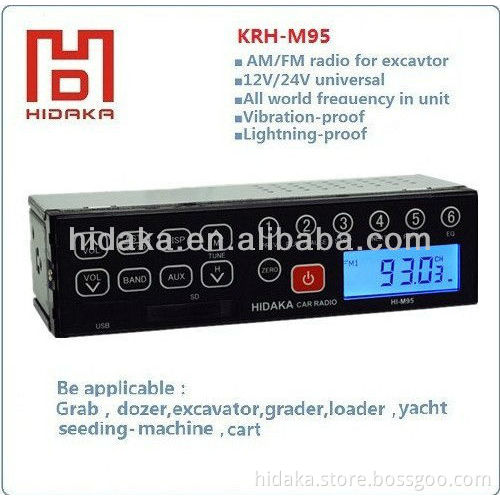 24V Worldwide Frequency AM FM Car Radio for Excavators
